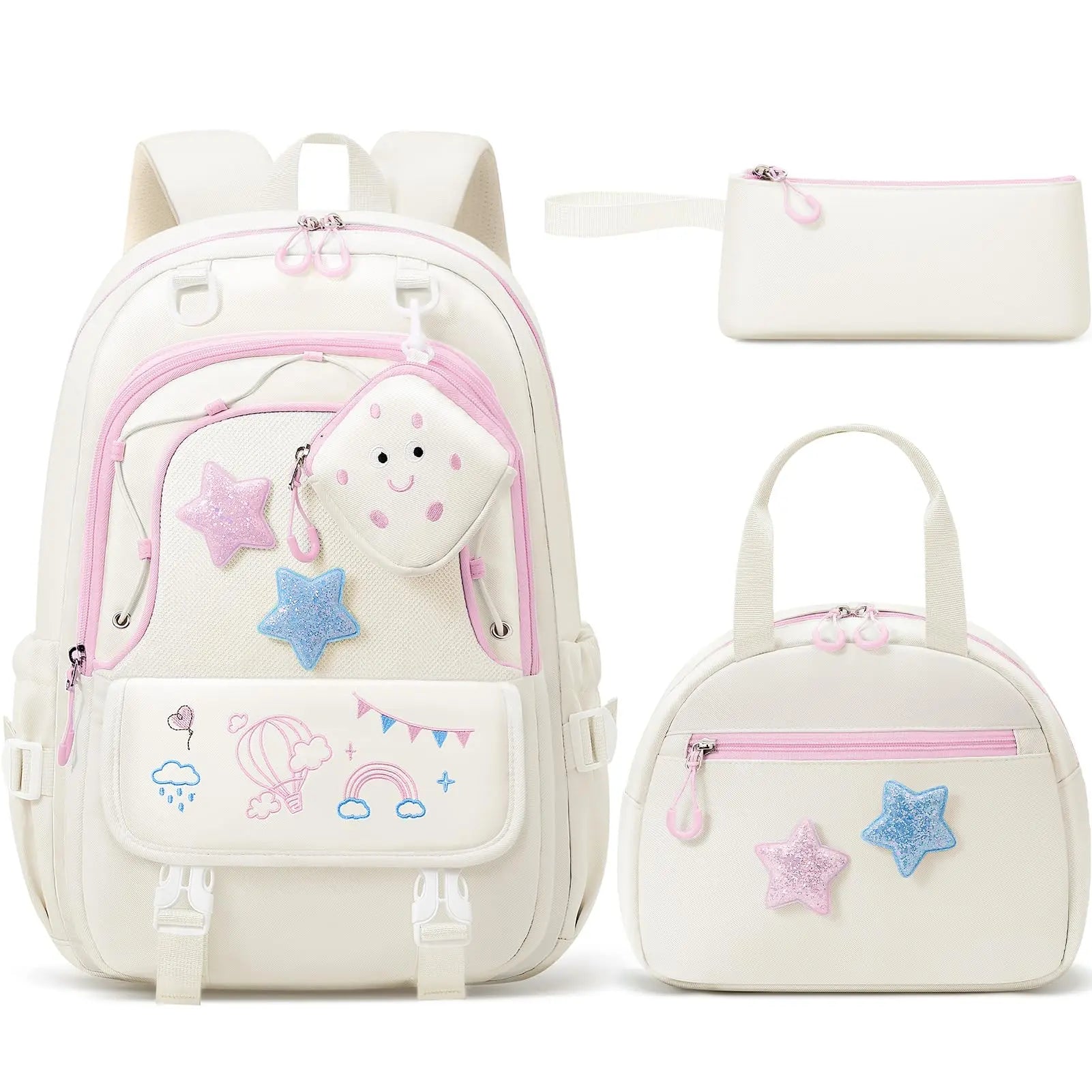 Fimibuke 3PCS Backpack for School,Waterproof Bookbag Set with Lunch Box & Pencil Case,School Bag for Elementary Middle School,Back to School Gift,Birthday'S Gift,Back to School Shopping,Travel Essentials