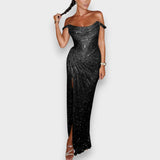 Natja - Sjajna Maxi Haljina s Otkritim Ramena