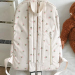 Cute Floral Pattern Backpack, Large Capacity Travel Backpacks for School, Multi-Pockets Zipper Backpack for School & Travel & Back to School, Backpacks for School
