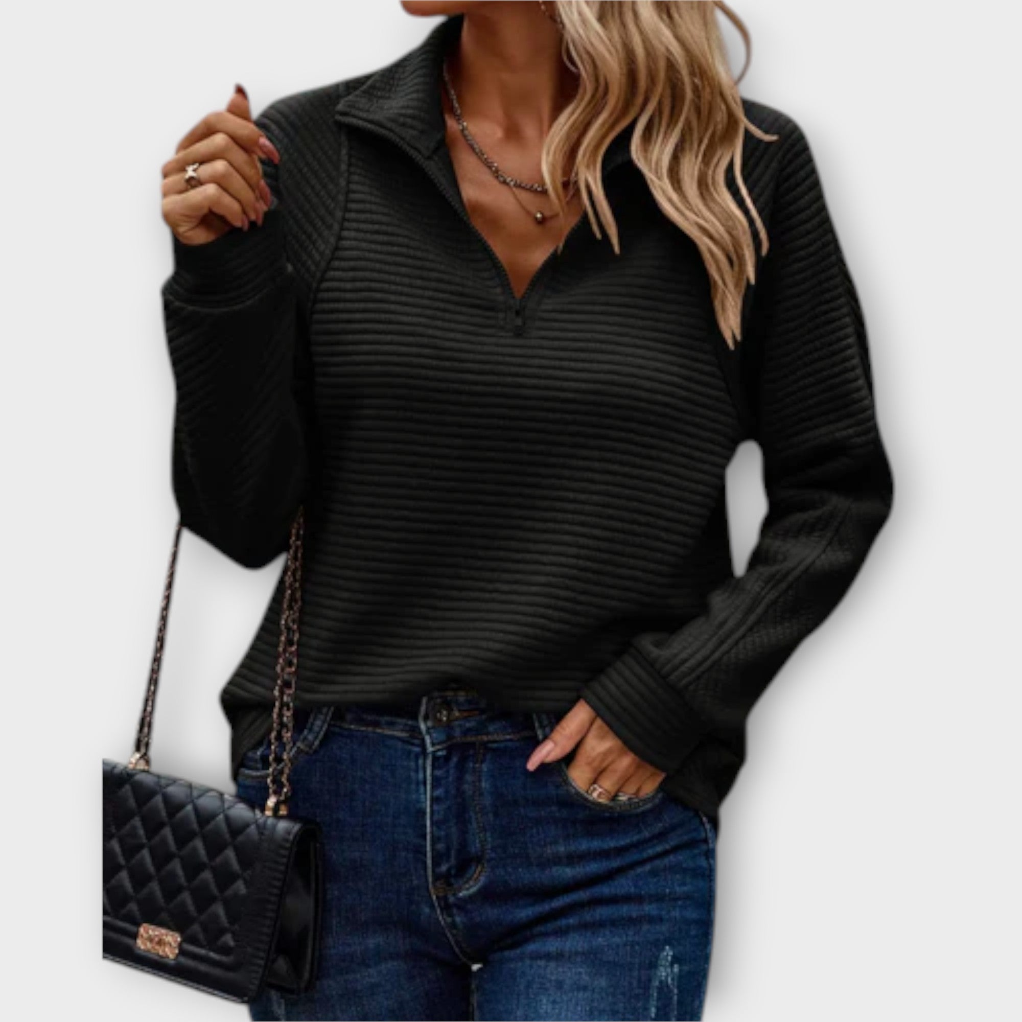 Vilja - Pulover s polo zipom